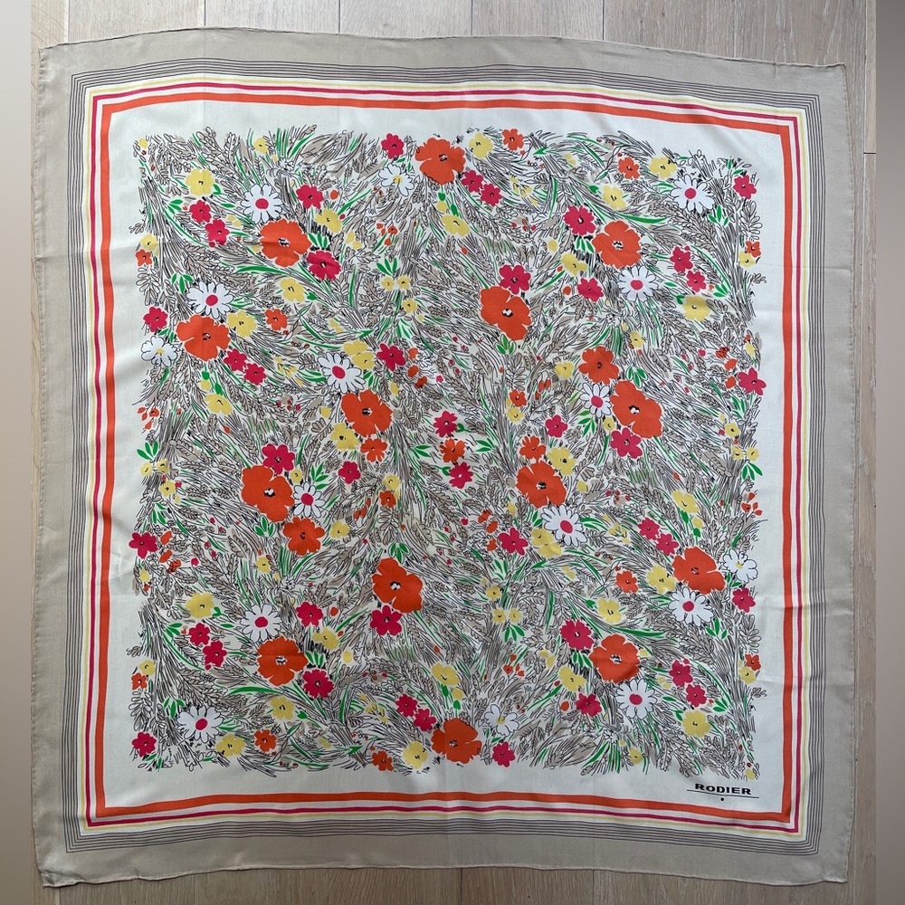 RODIER Vintage Silk Scarf Foulard